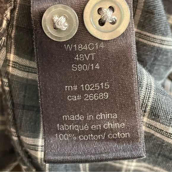 John Varvatos USA | Gray Cream Plaid Long Sleeve Button Down Shirt - Picture 7 of 8